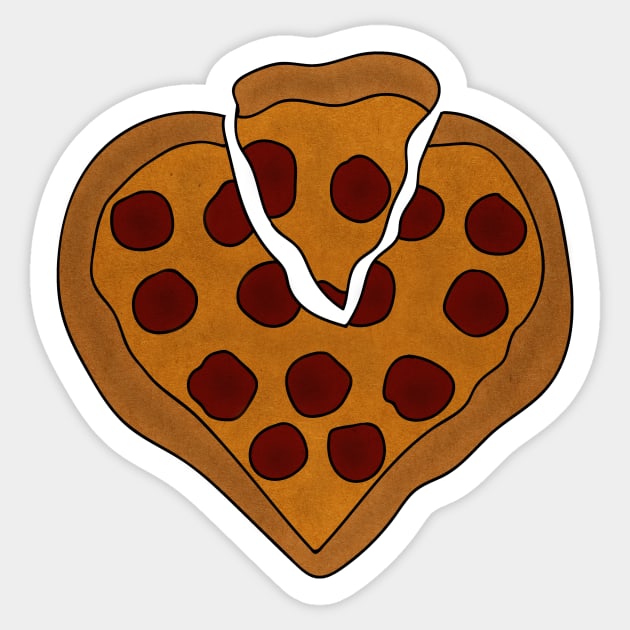 Pizza Love Heart, Pizza Lover Sticker by logiamerch